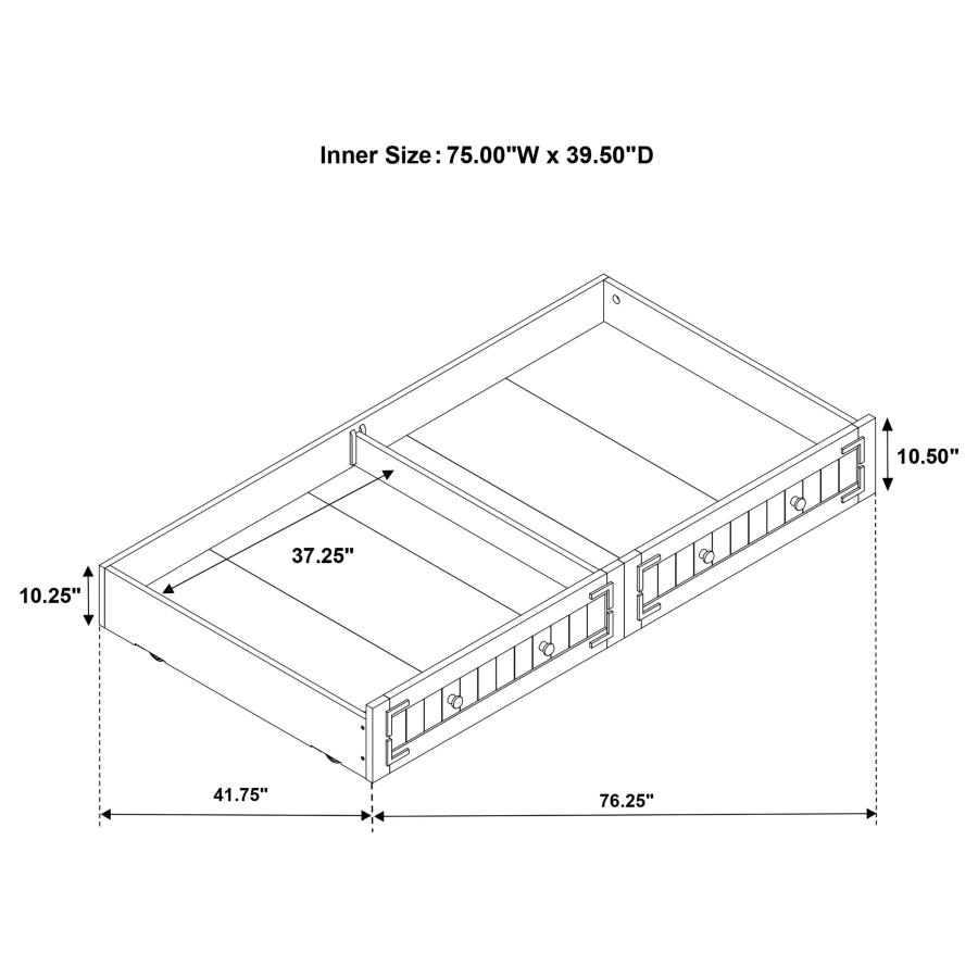 Oakdale Wood Storage Trundle Rustic Honey view 5