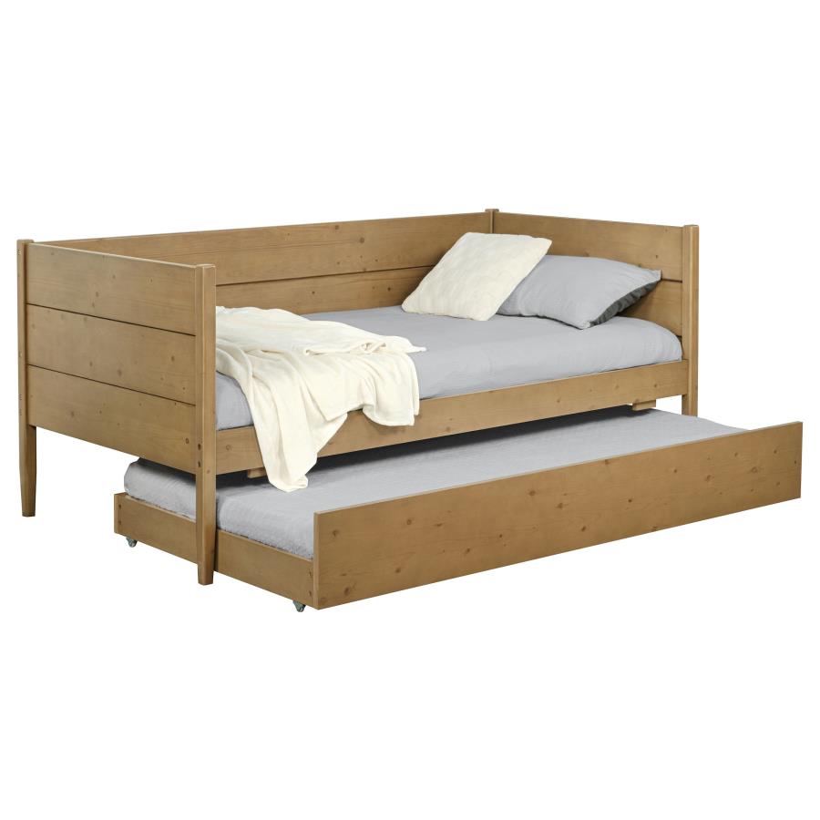 Calinda Wood Twin Daybed With Trundle Natural view 3