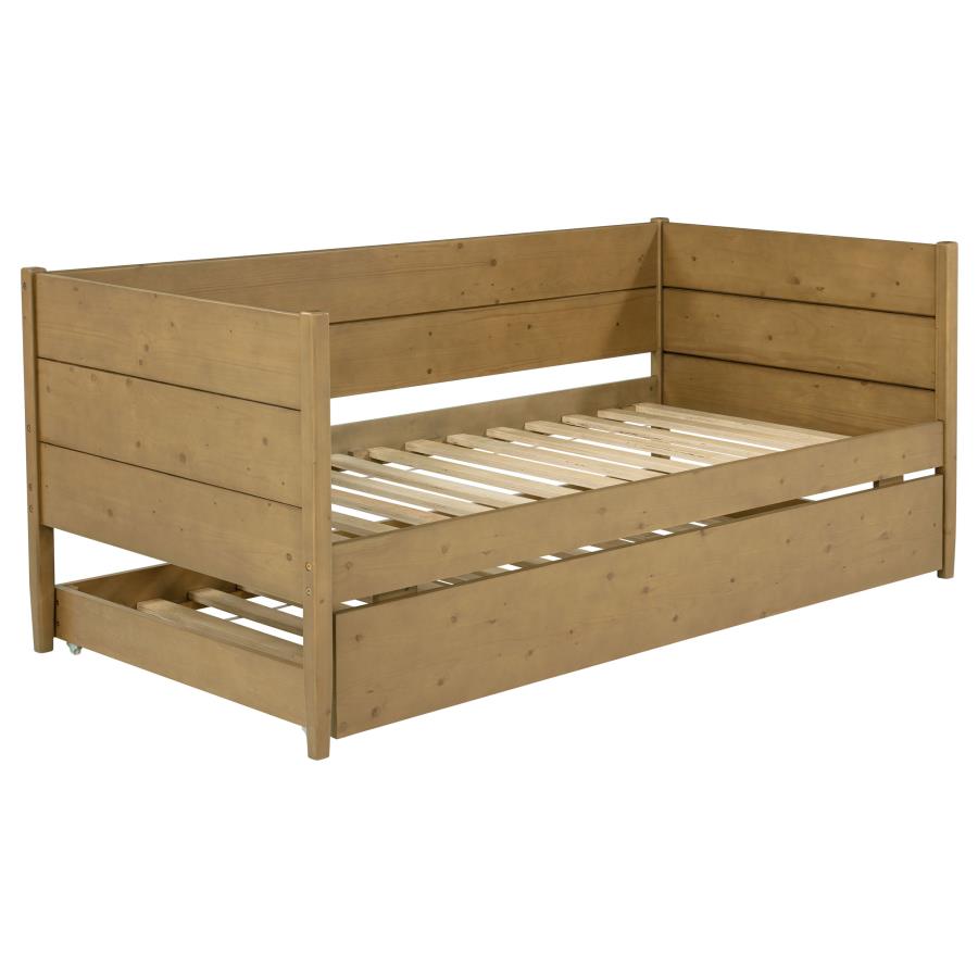 Calinda Wood Twin Daybed With Trundle Natural view 4