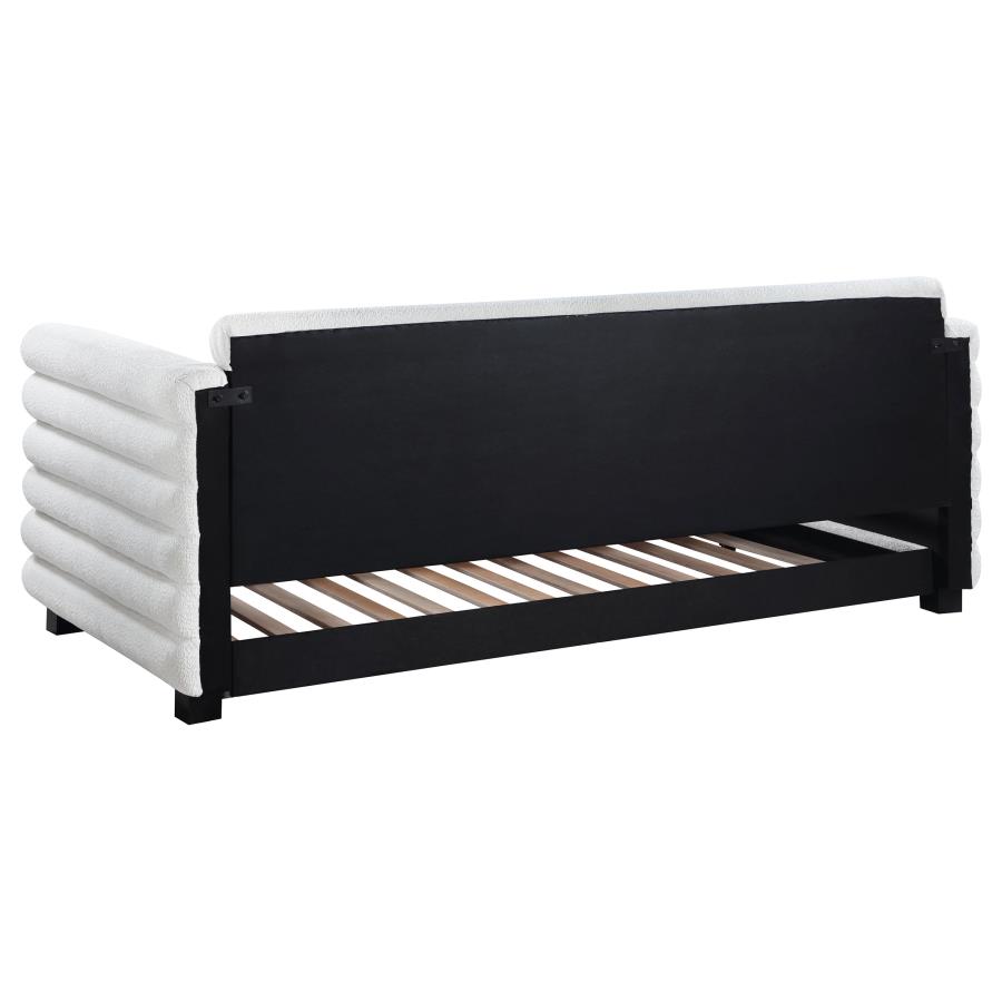 Patricia Boucle Upholstered Twin Day Bed with Trundle White view 7