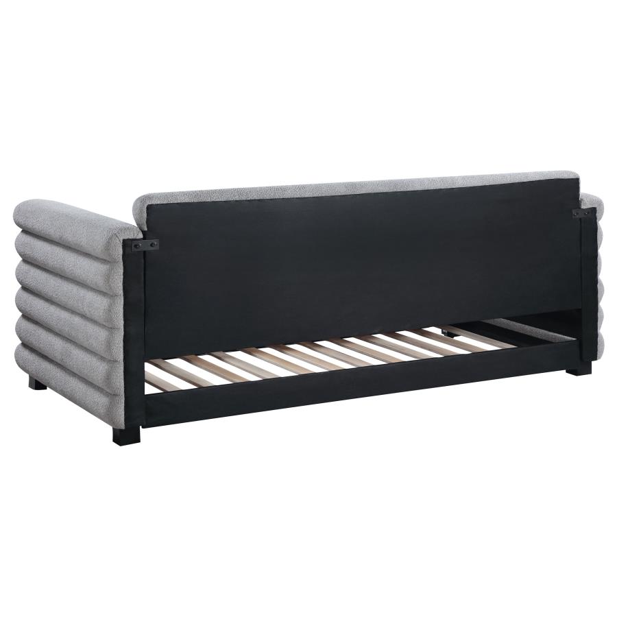Patricia Boucle Upholstered Twin Day Bed with Trundle Grey view 7
