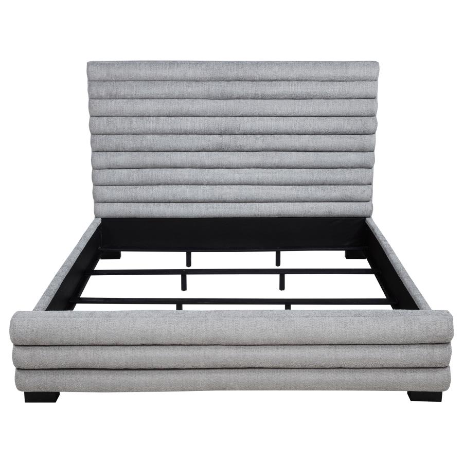Patricia 58-inch Boucle Upholstered Eastern King Bed Grey view 4