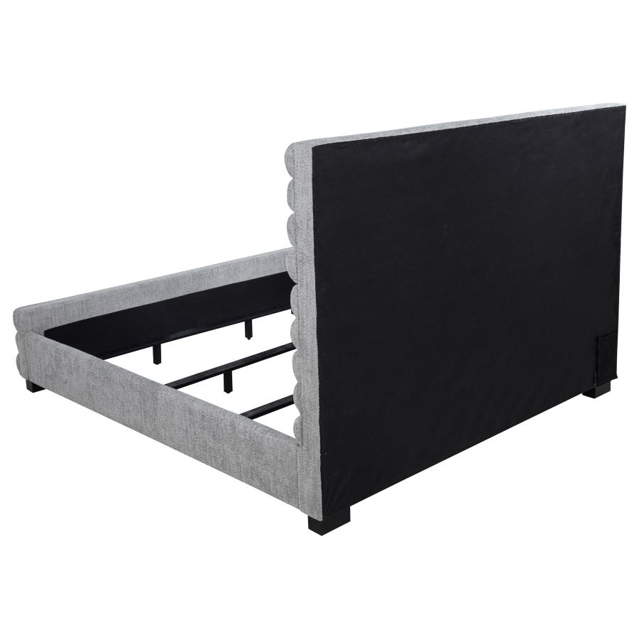 Patricia 58-inch Boucle Upholstered Eastern King Bed Grey view 5