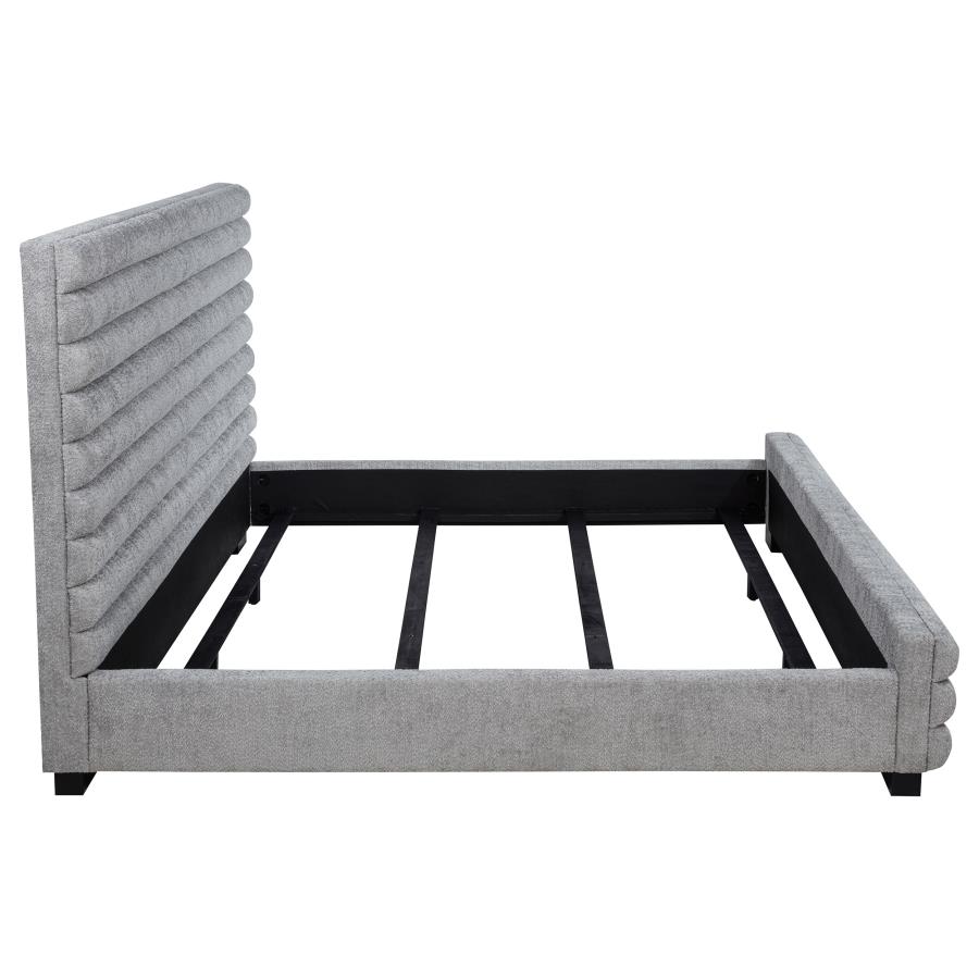 Patricia 58-inch Boucle Upholstered Eastern King Bed Grey view 6
