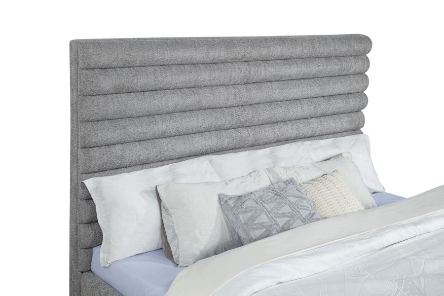 Patricia 58-inch Boucle Upholstered Eastern King Bed Grey view 7