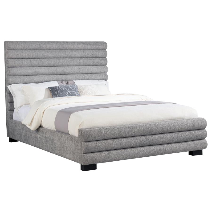 Patricia 58-inch Boucle Upholstered Queen Bed Grey view 3