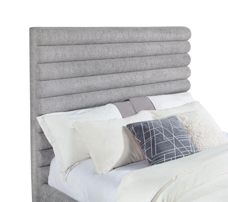 Patricia 58-inch Boucle Upholstered Queen Bed Grey view 7