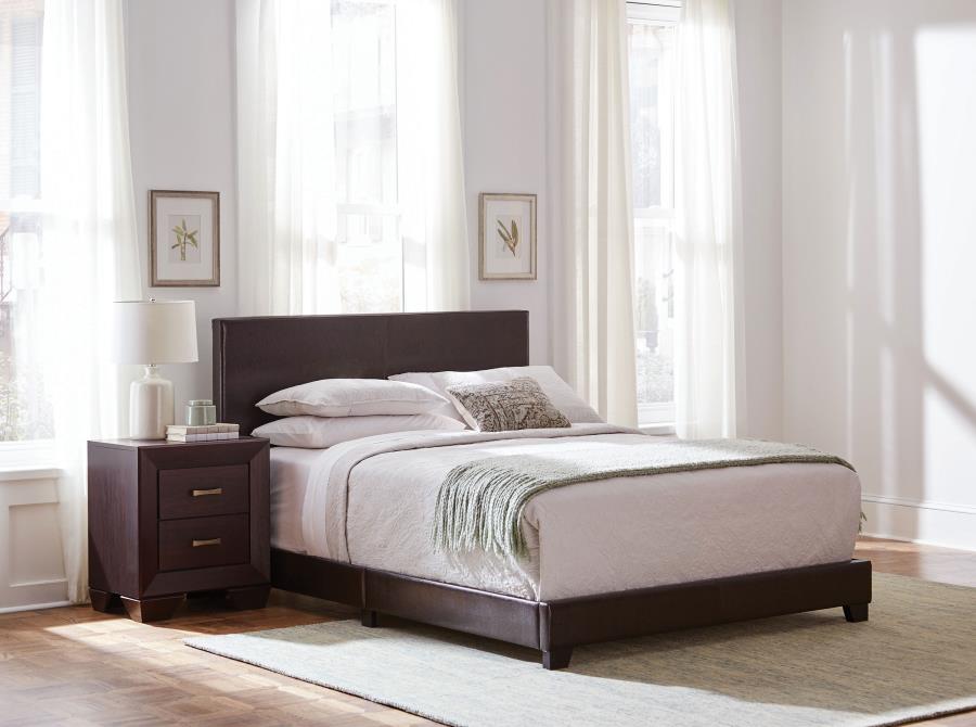 Dorian Faux Leather Upholstered Full Panel Bed Brown view 5