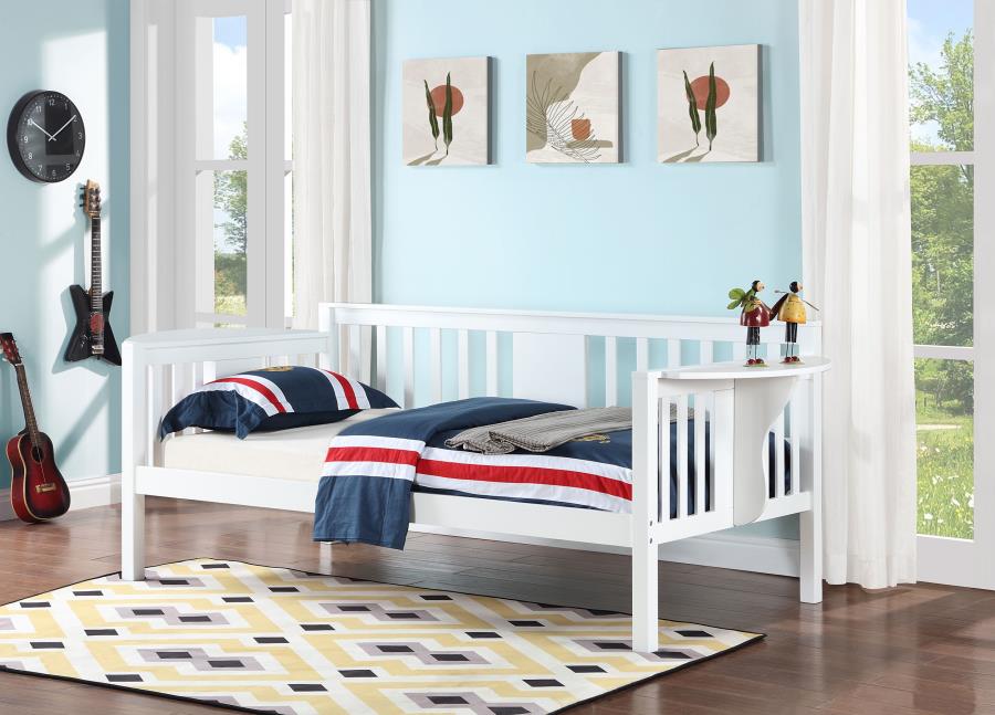 Bethany Wood Twin Daybed with Drop-down Tables White view 2