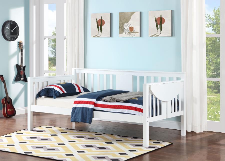 Bethany Wood Twin Daybed with Drop-down Tables White view 3