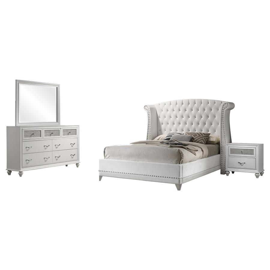 Barzini 4-piece Queen Bedroom Set White view 2
