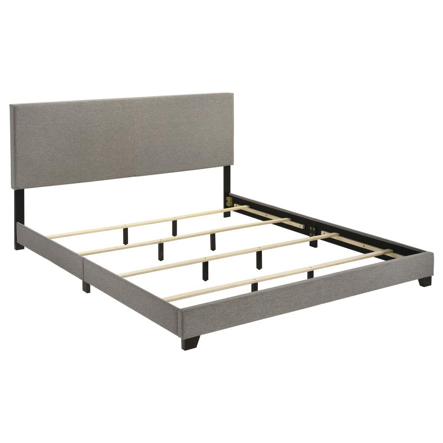 Dorian Fabric Upholstered Eastern King Panel Bed Taupe view 3