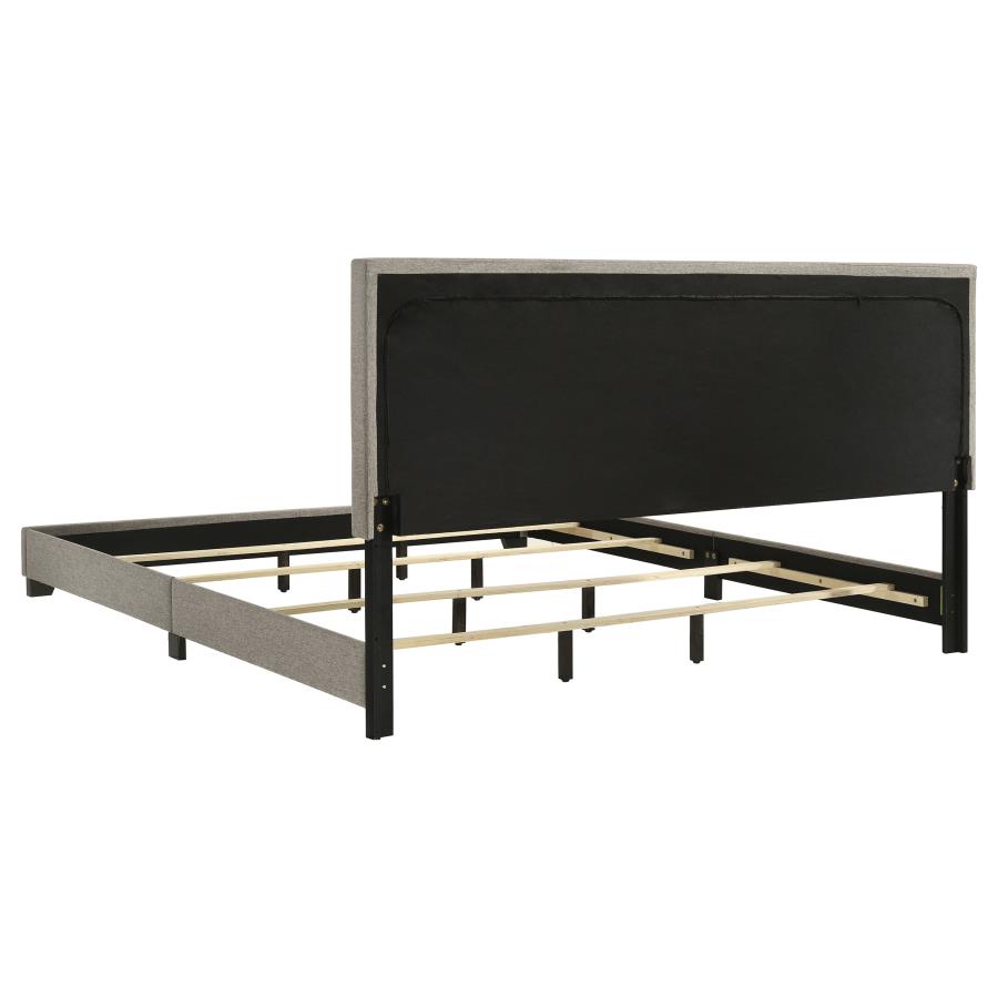 Dorian Fabric Upholstered Eastern King Panel Bed Taupe view 5