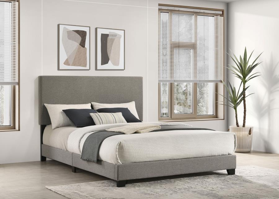 Dorian Fabric Upholstered Queen Panel Bed Taupe view 2
