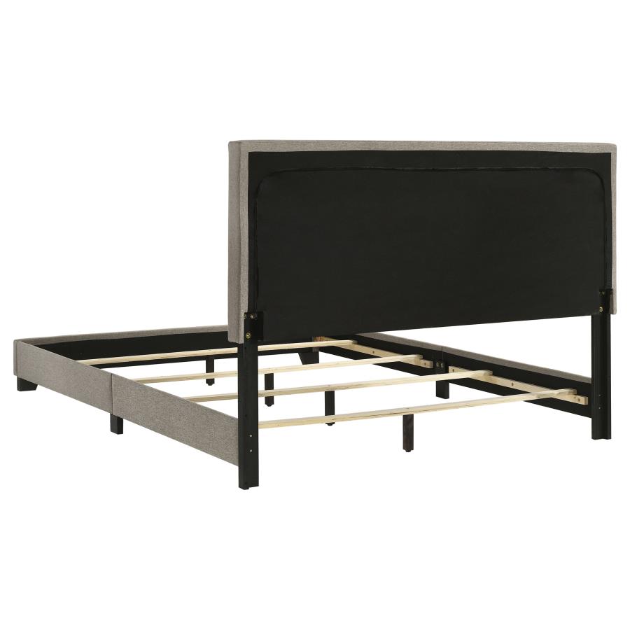Dorian Fabric Upholstered Queen Panel Bed Taupe view 5