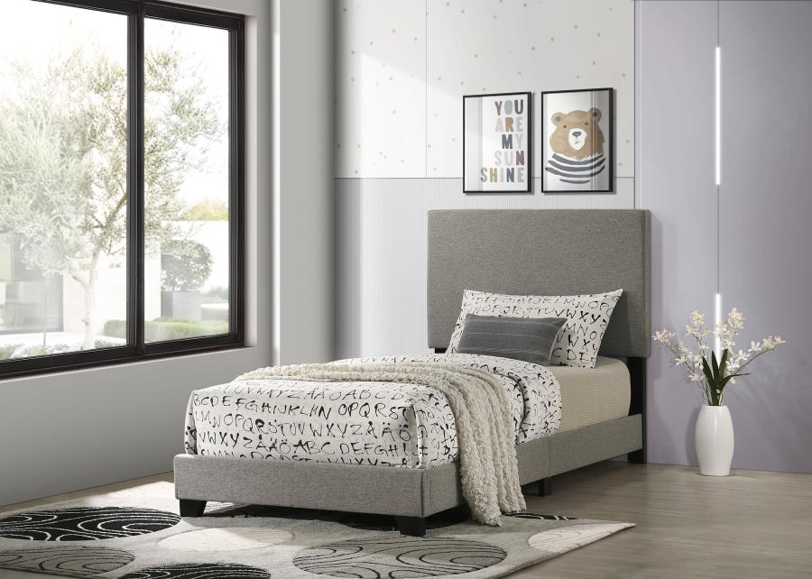 Dorian Fabric Upholstered Twin Panel Bed Taupe view 2