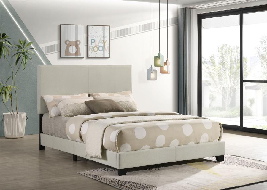 Dorian Fabric Upholstered Full Panel Bed Cream view 2