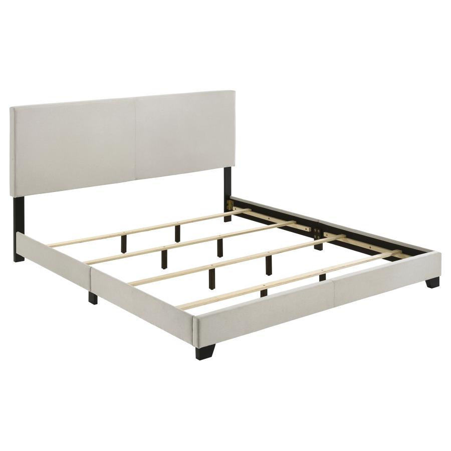 Dorian Fabric Upholstered Eastern King Panel Bed Cream view 3