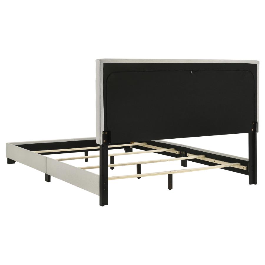Dorian Fabric Upholstered Queen Panel Bed Cream view 5