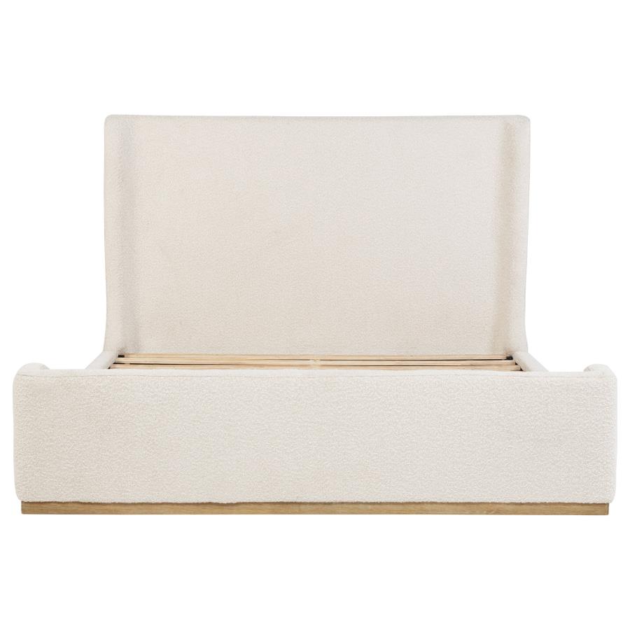 Nala Upholstered Eastern King Sleigh Bed Cream view 4
