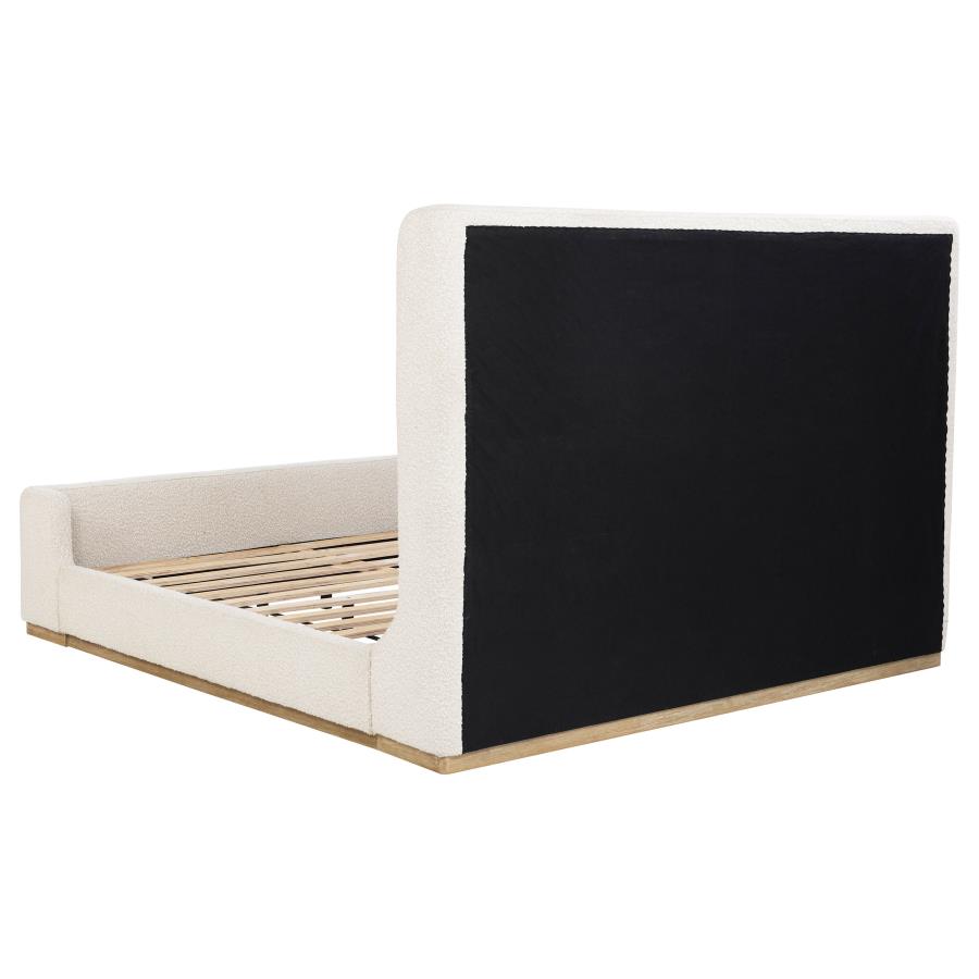 Nala Upholstered Eastern King Sleigh Bed Cream view 5