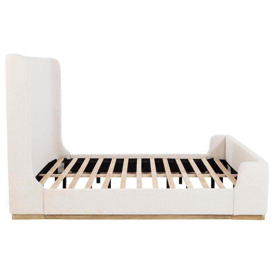 Nala Upholstered Eastern King Sleigh Bed Cream view 6