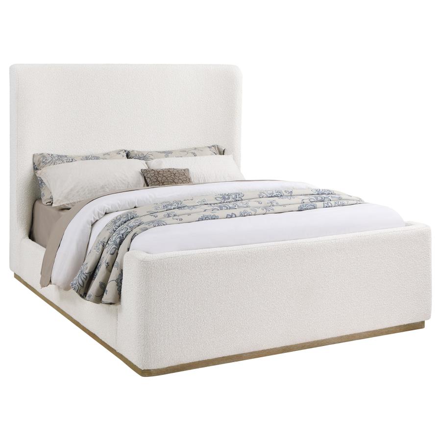 Nala Upholstered Queen Sleigh Bed Cream view 3