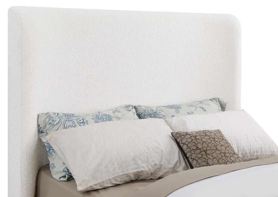 Nala Upholstered Queen Sleigh Bed Cream view 5