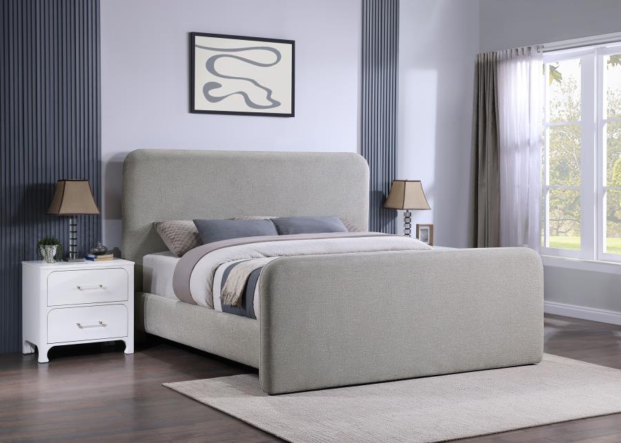 Wren Upholstered Eastern King Panel Bed Grey view 2