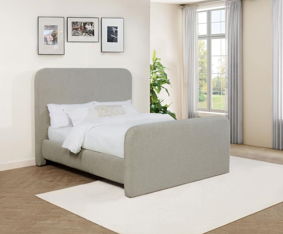 Wren Upholstered Queen Panel Bed Grey view 2
