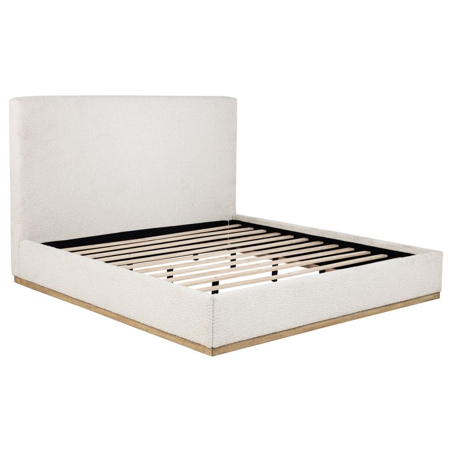 Knox Upholstered EASTERN KING Panel Bed Cream