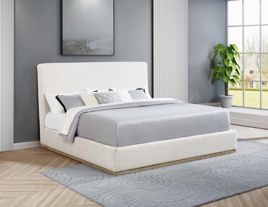 Knox Upholstered EASTERN KING Panel Bed Cream view 2