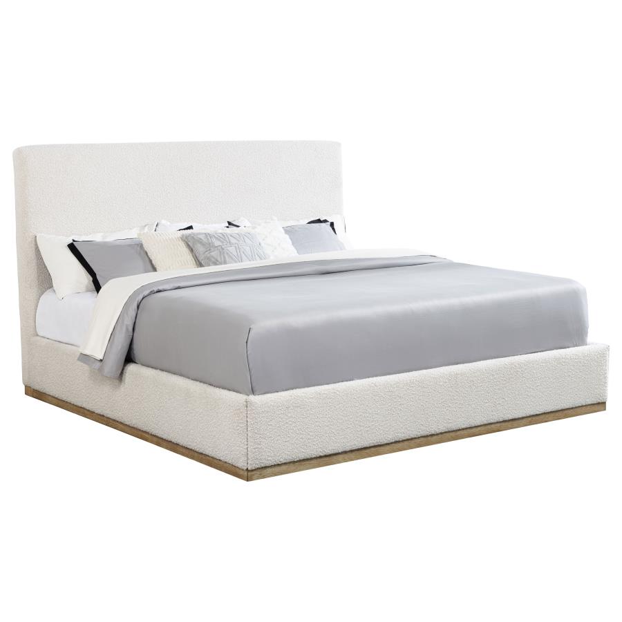 Knox Upholstered EASTERN KING Panel Bed Cream view 3