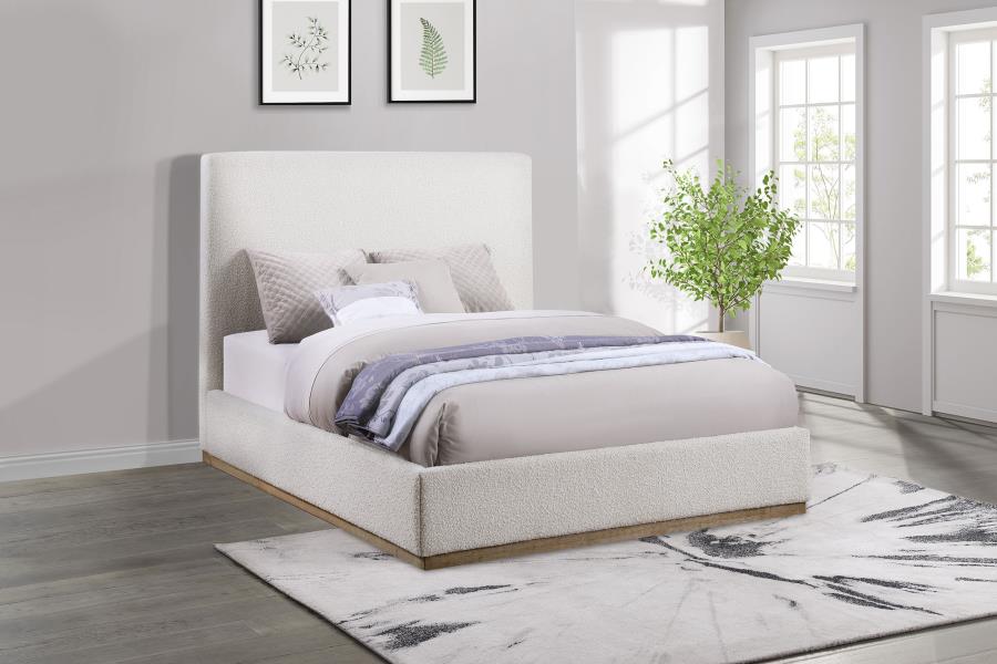 Knox Upholstered Queen Panel Bed Cream view 2