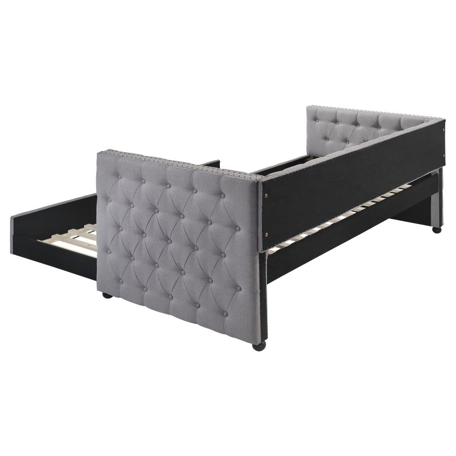 Mockern Upholstered Twin Daybed with Trundle Grey view 5