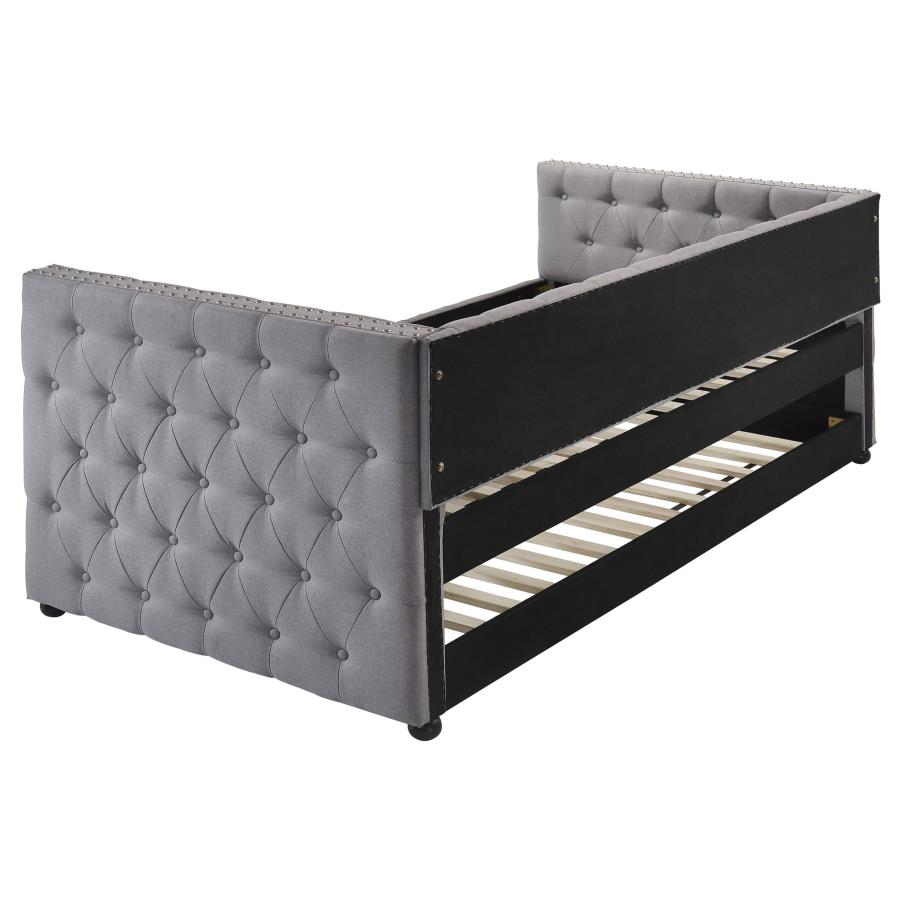 Mockern Upholstered Twin Daybed with Trundle Grey view 6