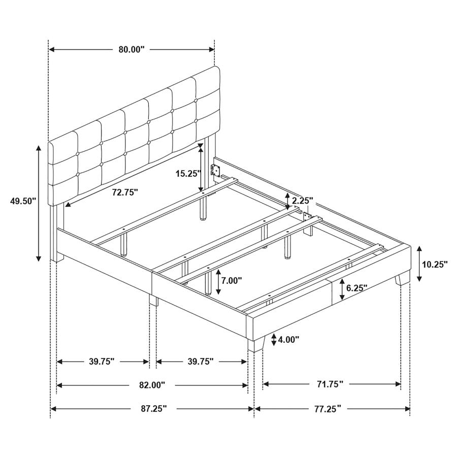 Mapes Upholstered Eastern King Panel Bed Charcoal view 5
