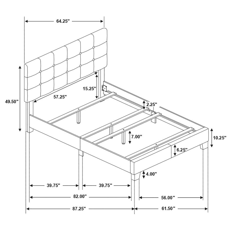 Mapes Upholstered Queen Panel Bed Charcoal view 5