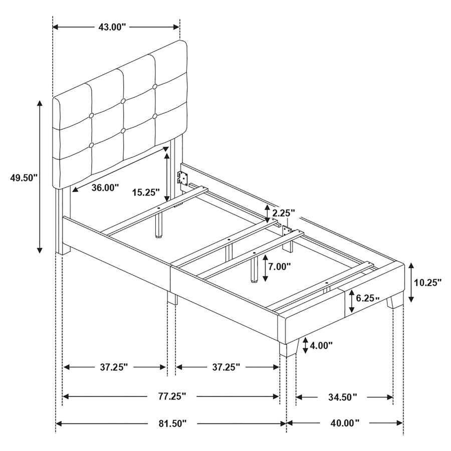 Mapes Upholstered Twin Panel Bed Charcoal view 5