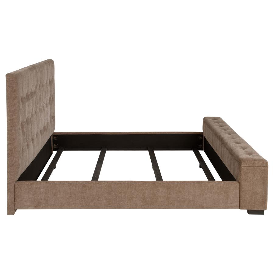 Senna Upholstered Eastern King Audio Flame Visualizer Bed Brown view 6