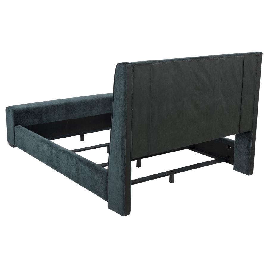 Preston Upholstered Eastern King Audio Flame Visualizer Bed Dark Blue view 5