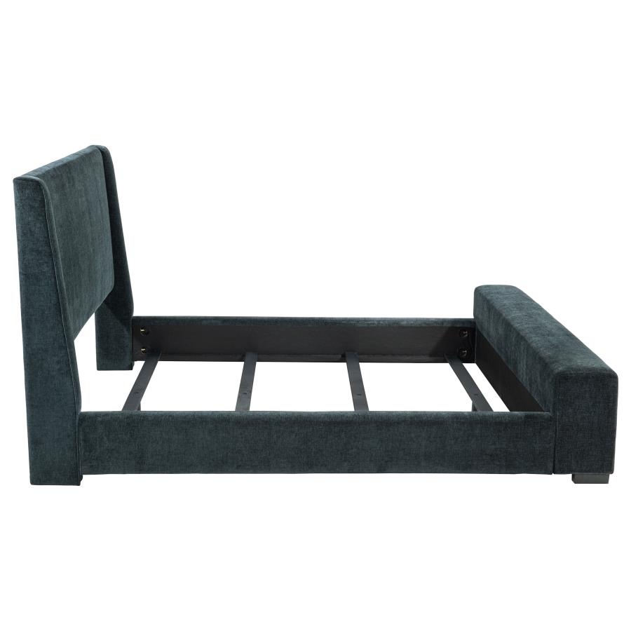 Preston Upholstered Eastern King Audio Flame Visualizer Bed Dark Blue view 6