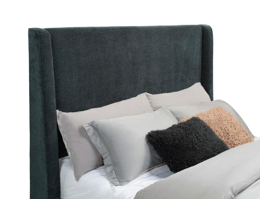 Preston Upholstered Eastern King Audio Flame Visualizer Bed Dark Blue view 7