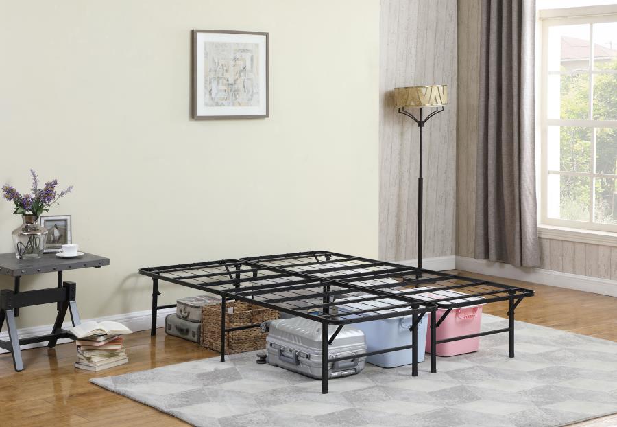 Mabel Metal Full Mattress Support Platform Bed Black view 3