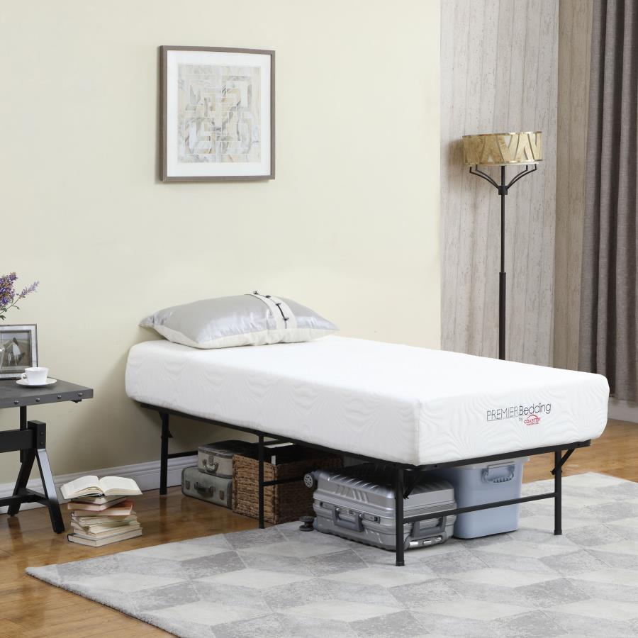 Mabel Metal Twin Mattress Support Platform Bed Black view 2