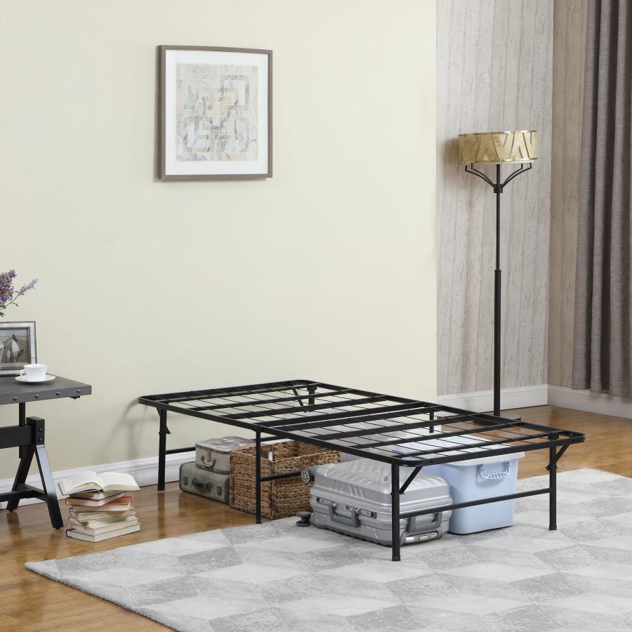 Mabel Metal Twin Mattress Support Platform Bed Black view 3