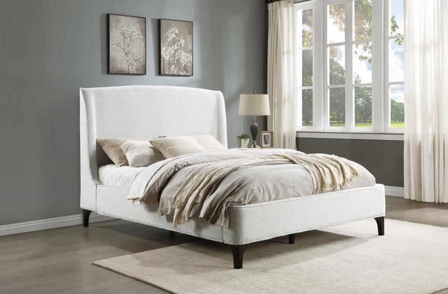 Mosby Upholstered Eastern King Wingback Bed Snow view 2