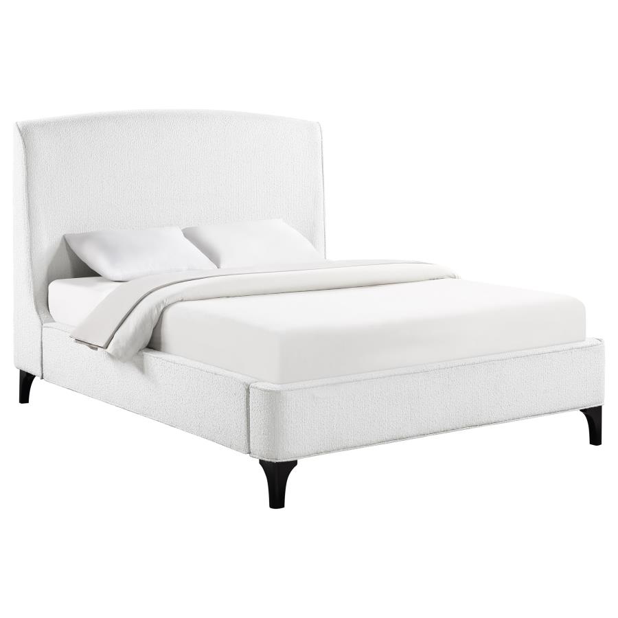 Mosby Upholstered Queen Wingback Bed Snow view 3