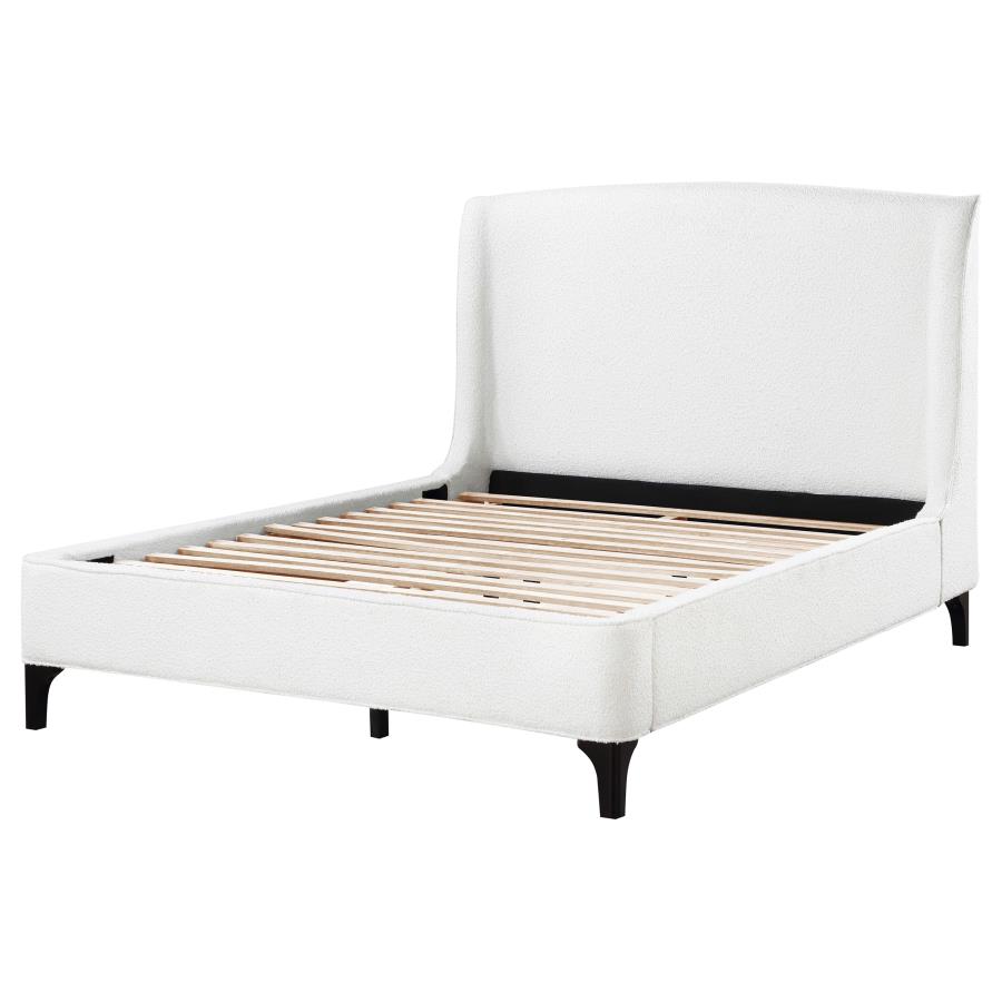 Mosby Upholstered Queen Wingback Bed Snow view 5
