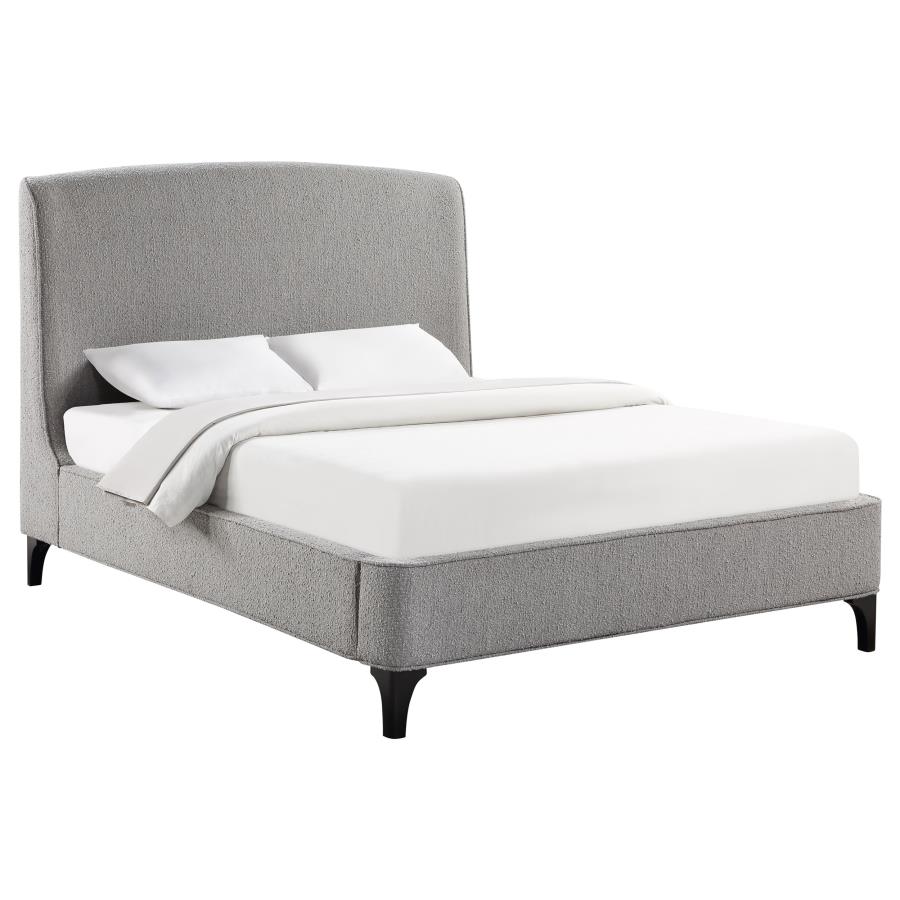 Mosby Upholstered Queen Wingback Bed Grey view 3
